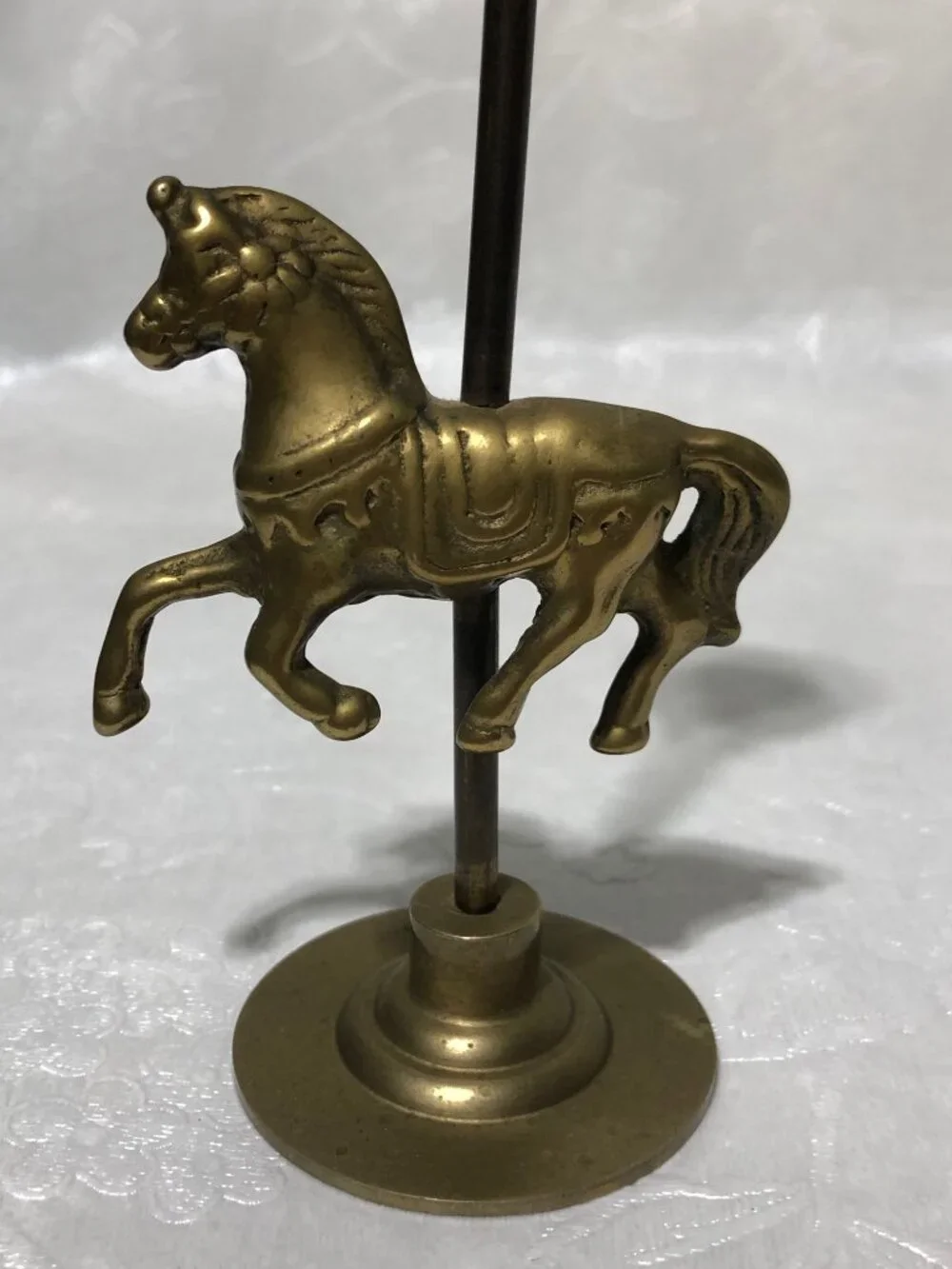 Vintage brass carousel horse candlestick holders set of 3